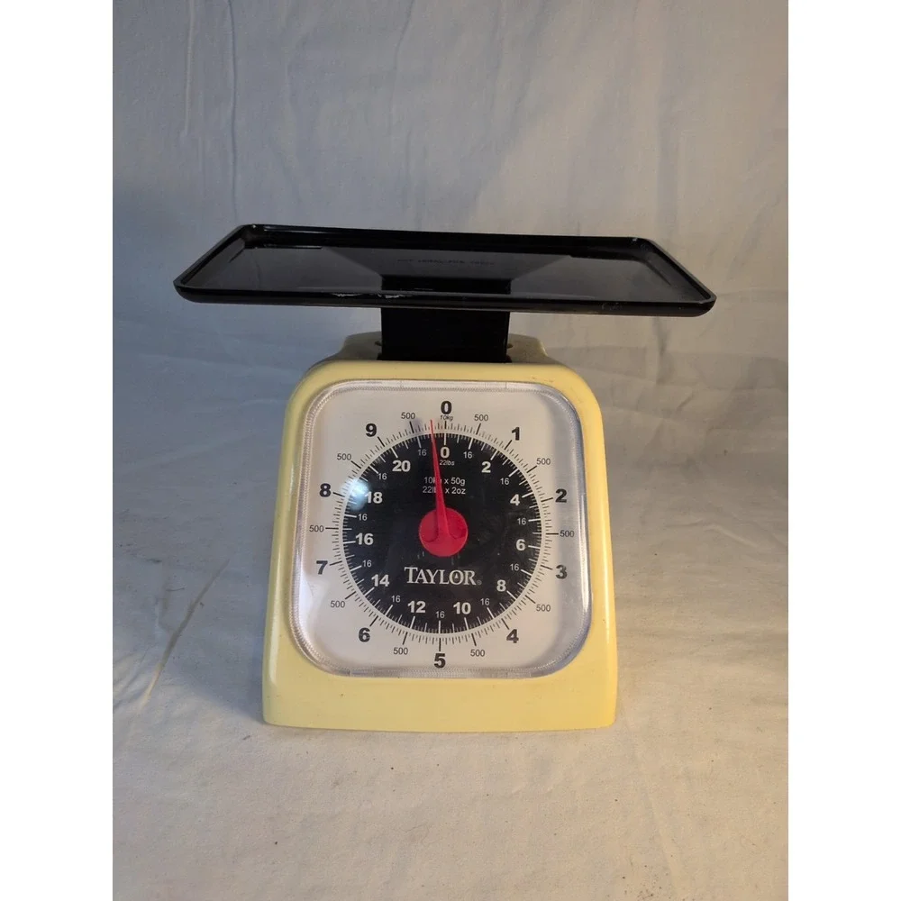 Vintage Taylor 22 lb Kitchen Scale‎ Cream Black Analog Countertop Food Scale